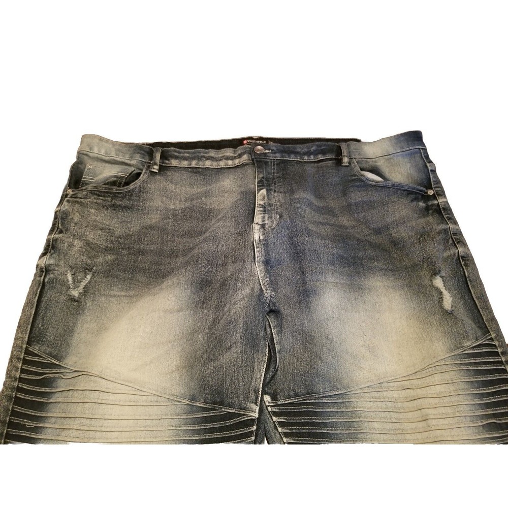 South Pole Jeans Men's Size 48 Distressed Faded Denim Stretch Streetwear Y2K 90s - Picture 2 of 6